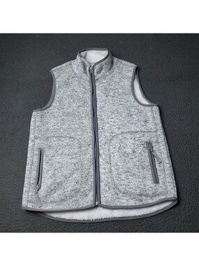 Thread + Supply Vest Womens S Small Gray Fleece Lined  Zip Up Jacket Casual